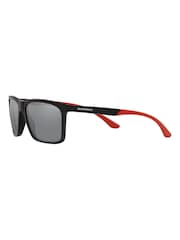 Emporio Armani Sonnenbrille mit rechteckiger Fassung, Schwarz - Bild 10 von 12