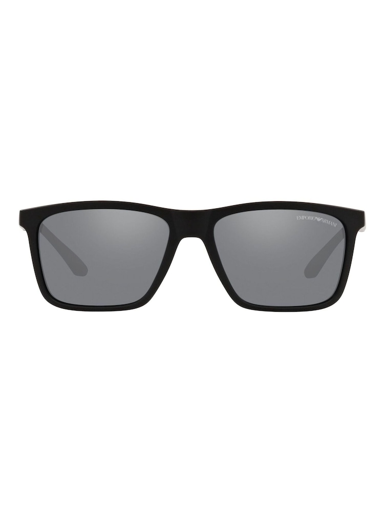 Emporio Armani Sonnenbrille mit rechteckiger Fassung, Schwarz - Bild 2 von 12