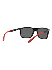 Emporio Armani Sonnenbrille mit rechteckiger Fassung, Schwarz - Bild 7 von 12