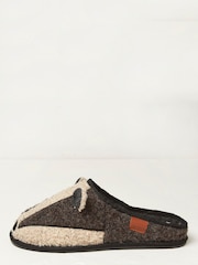 FatFace Grey Boris Badger Slippers - Image 1 of 4