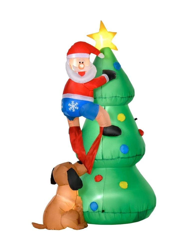 Homcom Green Outdoor 6ft Inflatable Green Novelty Santa Decoration - Image 2 of 5