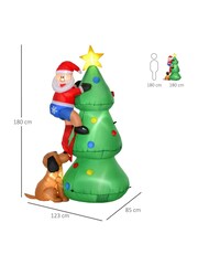 Homcom Green Outdoor 6ft Inflatable Green Novelty Santa Decoration - Image 5 of 5