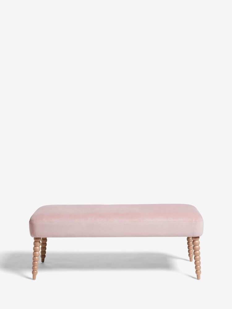 Laura Ashley Annaly Velvet Dark Blush Rowe Bench - Image 2 of 5 Laura Ashley Annaly Velvet Dark Blush Rowe Bench - Image 2 of 5