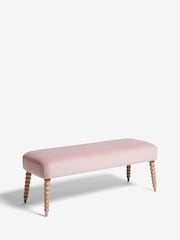 Laura Ashley Annaly Velvet Dark Blush Rowe Bench - Image 3 of 5
