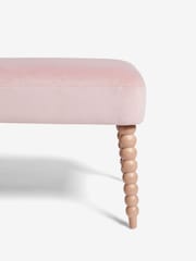Laura Ashley Annaly Velvet Dark Blush Rowe Bench - Image 4 of 5