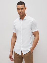 Armani Exchange Stretch Short Sleeve Shirt - Image 1 of 4