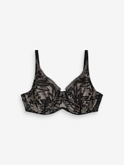 Black/White DD+ Non Pad Full Cup Lace Detail Bras 2 Pack - Image 11 of 11
