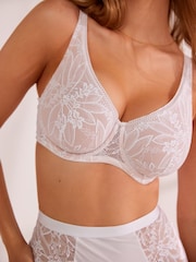 Black/White DD+ Non Pad Full Cup Lace Detail Bras 2 Pack - Image 5 of 11
