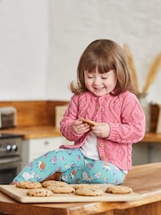 JoJo Maman Bébé Pink Cosy Cable Cardigan - Image 2 of 4