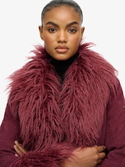 Superdry Purple Long Afghan Coat - Image 5 of 7
