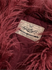 Superdry Purple Long Afghan Coat - Image 7 of 7