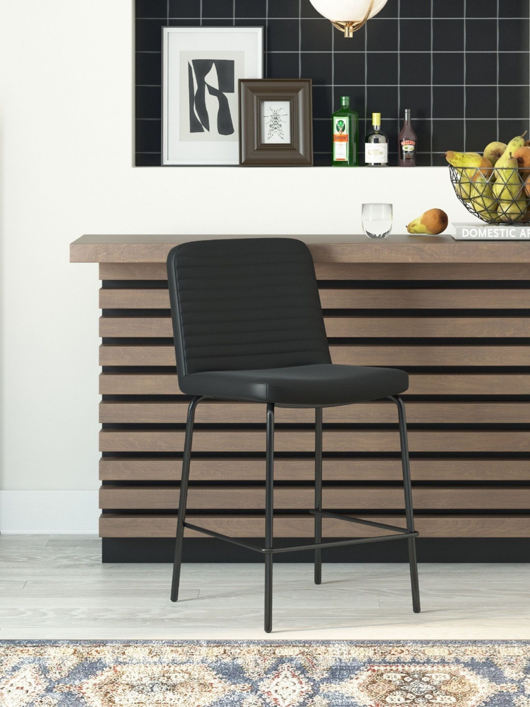 Dorel Home Corey Counter Stool Black Faux Leather - Image 4