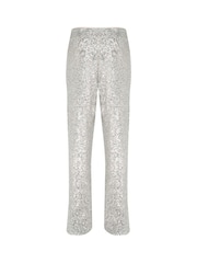 Mint Velvet Silver Sequin Wide Leg Trousers - Image 4 of 4
