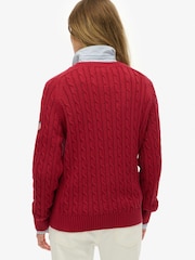 Superdry Red Slouchy Cable Knit Jumper - Image 2 of 6