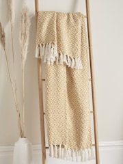 Appletree Yellow Bexley 100% Cotton Throw - Image 1 of 4