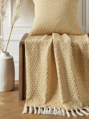 Appletree Yellow Bexley 100% Cotton Throw - Image 2 of 4