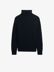 Μπλε - Καλώδιο Superdry Slouchy Ψηλό ζιβάγκο Πουλόβερ - Εικόνα 5 από 6
