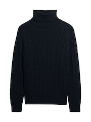 Μπλε - Καλώδιο Superdry Slouchy Ψηλό ζιβάγκο Πουλόβερ - Εικόνα 6 από 6