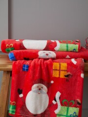 Catherine Lansfield Red Teddy Santa's Christmas Presents Warm And Cosy Fleece Throw - Image 1 of 4