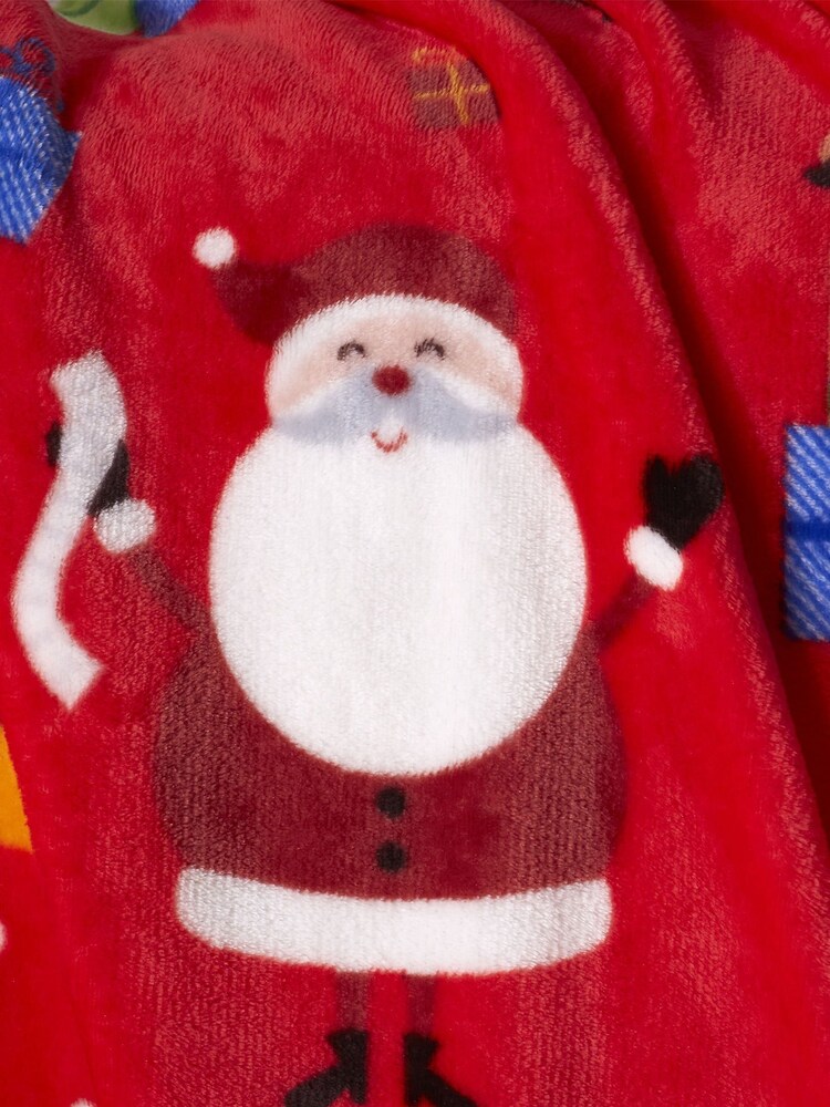 Catherine Lansfield Red Teddy Santa's Christmas Presents Warm And Cosy Fleece Throw - Image 2 of 4