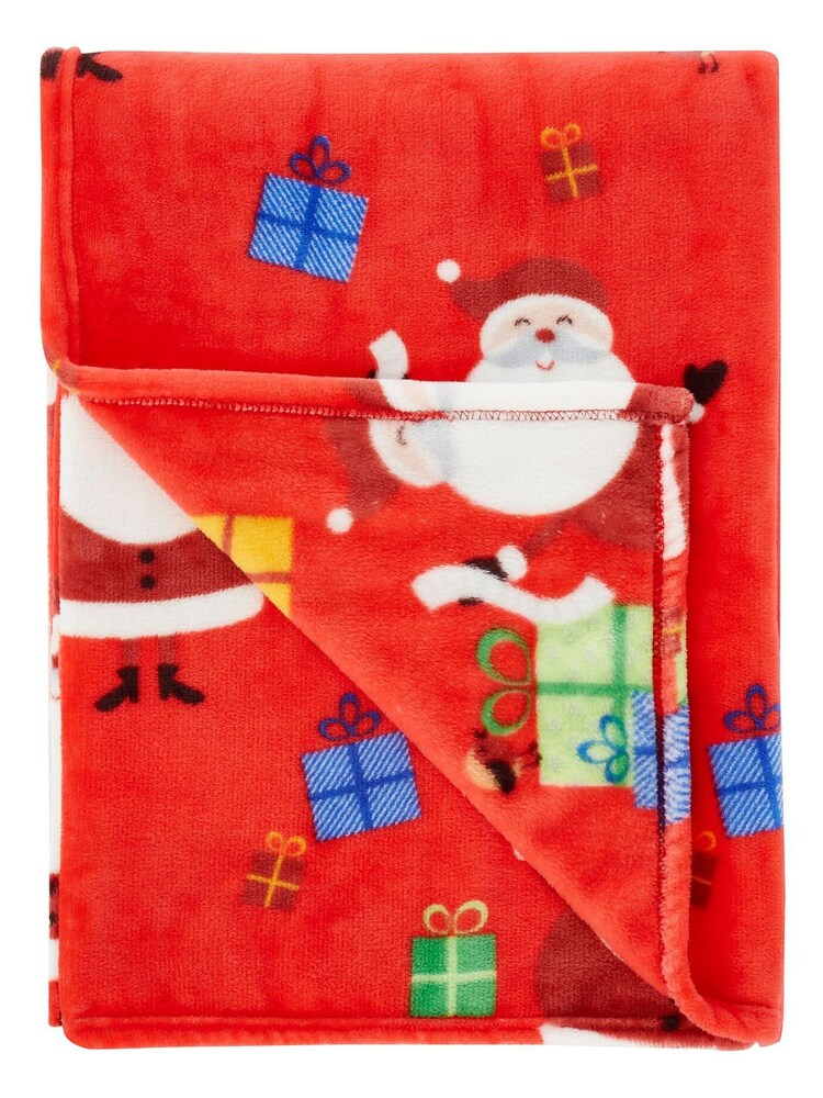 Catherine Lansfield Red Teddy Santa's Christmas Presents Warm And Cosy Fleece Throw - Image 4 of 4