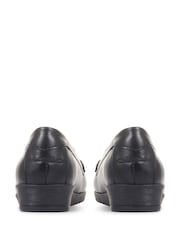 Pavers Wide Fit Leather Penny Black Loafers - Image 3 of 6