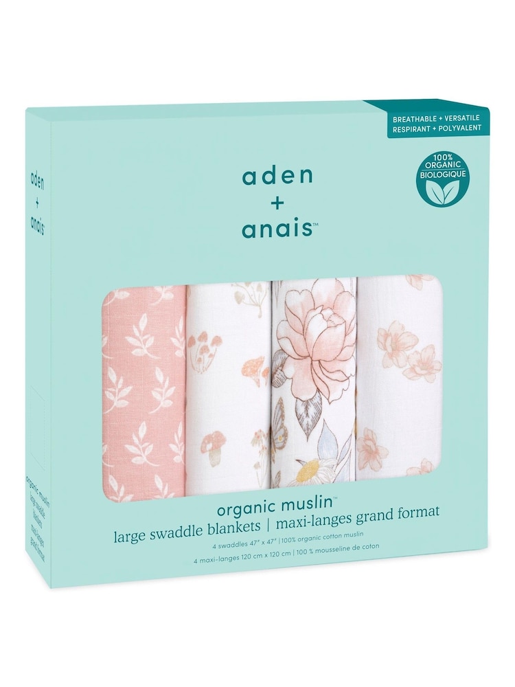 aden + anais earthly Cotton Muslin Blankets 4 Pack - Image 9 of 9