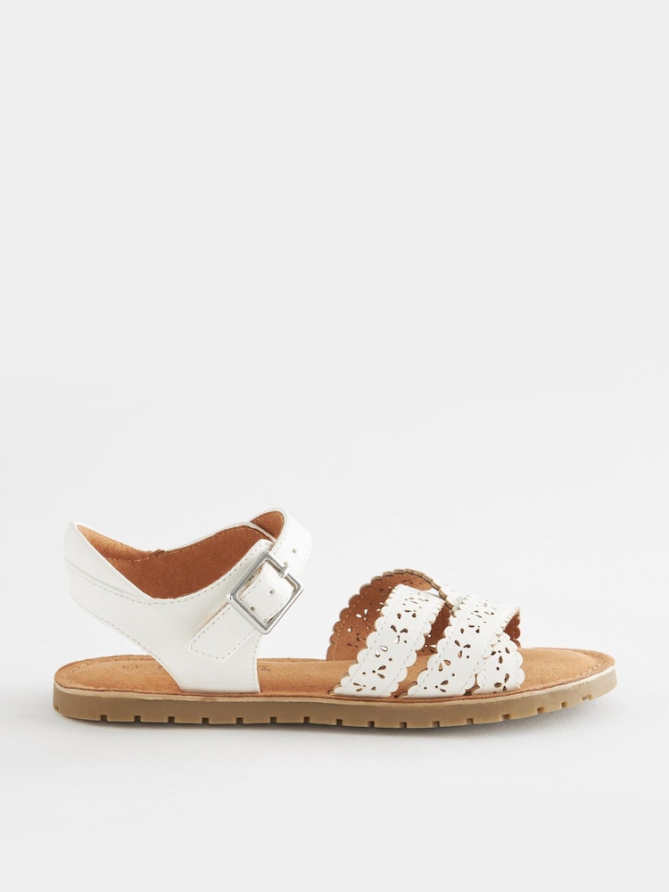 Weiß - Sandalette mit Bogenkante - Bild 2 von 5