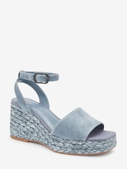 Blau - Forever Comfort® Schuhe mit hohem Keilabsatz aus Leder und Bast - Bild 5 von 7