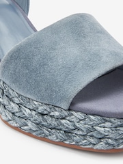 Blau - Forever Comfort® Schuhe mit hohem Keilabsatz aus Leder und Bast - Bild 7 von 7