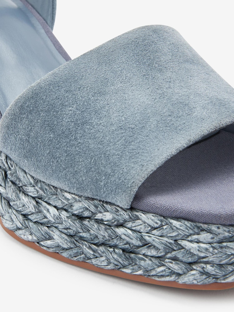 Blau - Forever Comfort® Schuhe mit hohem Keilabsatz aus Leder und Bast - Bild 7 von 7