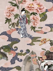 Riva Paoletti Pink Geisha Digitally Printed Wallpaper - Image 1 of 1