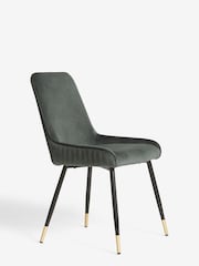 Set of 2 Soft Velvet Dark Grey Piano Non Arm Dining Chairs - Image 3 of 8