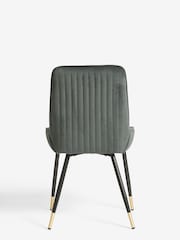 Set of 2 Soft Velvet Dark Grey Piano Non Arm Dining Chairs - Image 5 of 8