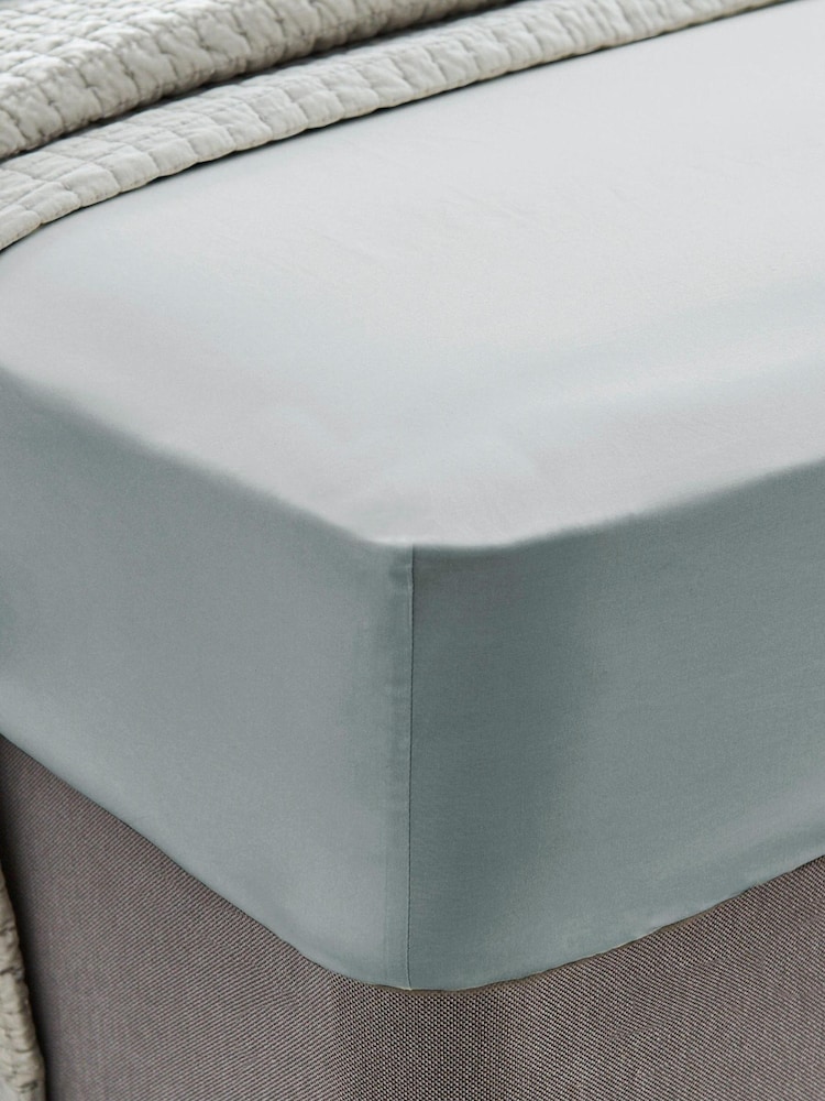 Laura Ashley Pale Seaspray 200 Thread Count Cotton Fitted Sheet - Image 1 of 1