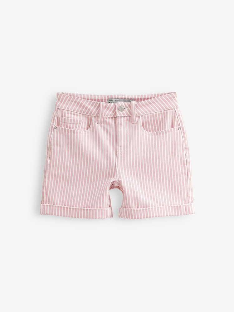 Pink Stripe Denim Boy Shorts - Image 4 of 4