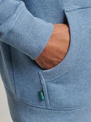 Superdry Blue Cotton Vintage Logo Embroidered Zip-Up Hoodie - Image 4 of 5