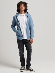 Superdry Blue Cotton Vintage Logo Embroidered Zip-Up Hoodie - Image 5 of 5