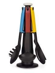 Joseph Joseph 6 Piece Black Elevate Carousel Utensil Set with Rotating Storage Stand - Image 3 of 4