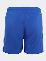 adidas Blue 3-Stripes Swim Shorts - Image 2 of 5