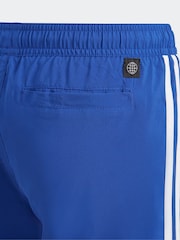 adidas Blue 3-Stripes Swim Shorts - Image 4 of 5