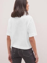 White Boxy Relaxed Fit T-Shirt - Image 2 of 4