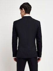 Синий - саржевой пиджак скинни River Island - Изображение 2 из 5
