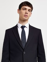 Синий - саржевой пиджак скинни River Island - Изображение 4 из 5