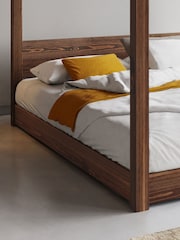 Get Laid Beds Coffee Bean Low Four Poster Square Leg Solid Wood Bed - Image 2 of 4