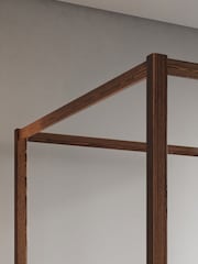 Get Laid Beds Coffee Bean Low Four Poster Square Leg Solid Wood Bed - Image 4 of 4