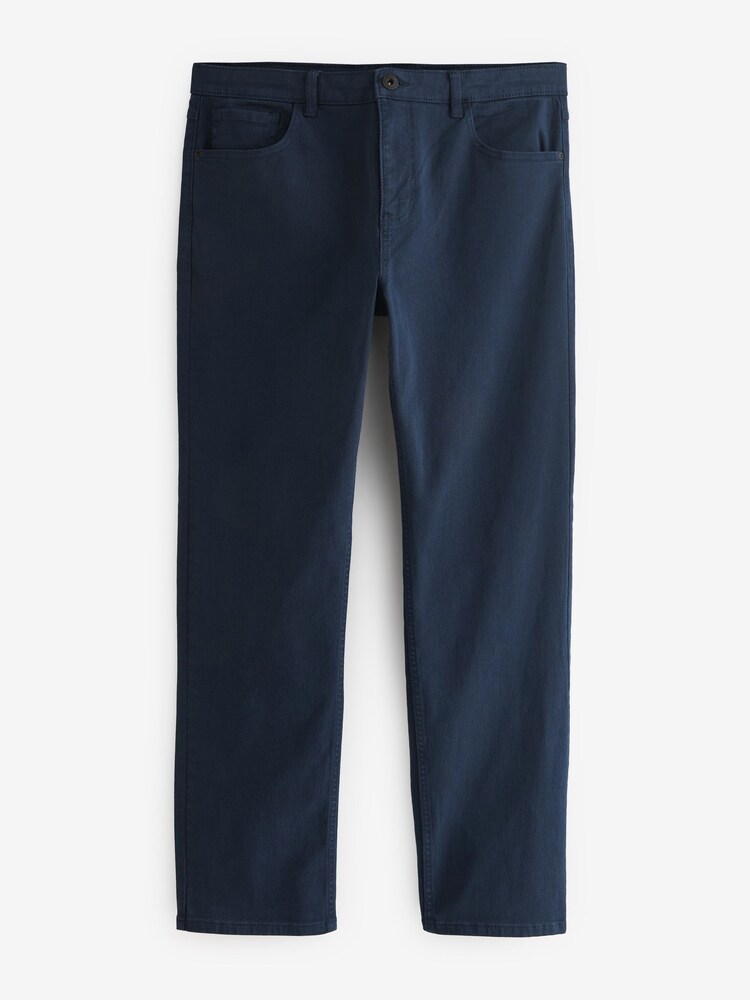 Granatowy - Prosty krój - Coloured Stretch Jeans - Image 6 of 10