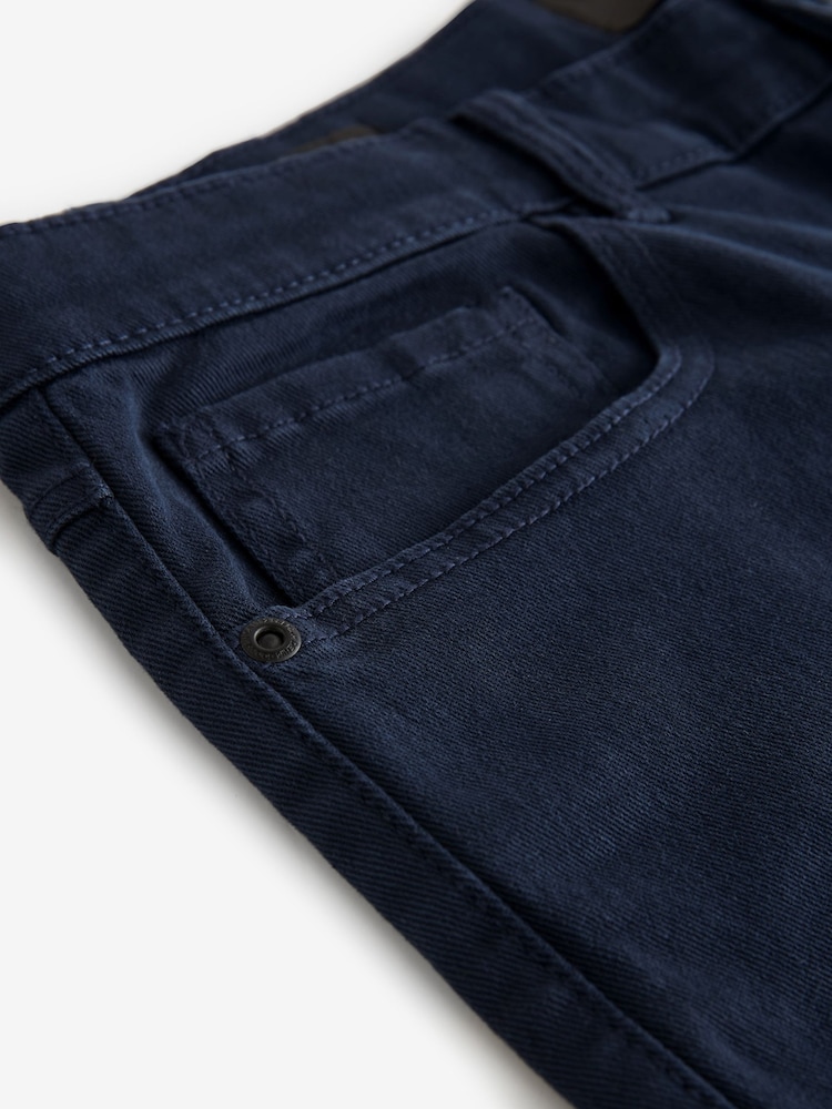 Granatowy - Prosty krój - Coloured Stretch Jeans - Image 8 of 10