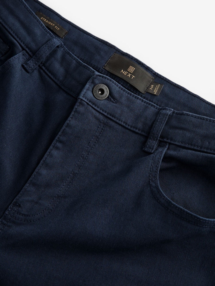 Granatowy - Prosty krój - Coloured Stretch Jeans - Image 9 of 10