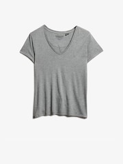 Plateado - Superdry Camiseta bordada con cuello en V bordada en - Imagen 5 de 6